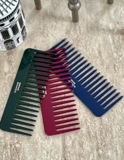 La Bonne Brosse Our Round Styling Hair Brushes|Our Detangling Combs*The Large Detangling Comb in Acetate Blueberry