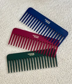 La Bonne Brosse Our Round Styling Hair Brushes|Our Detangling Combs*The Large Detangling Comb in Acetate Emerald Green